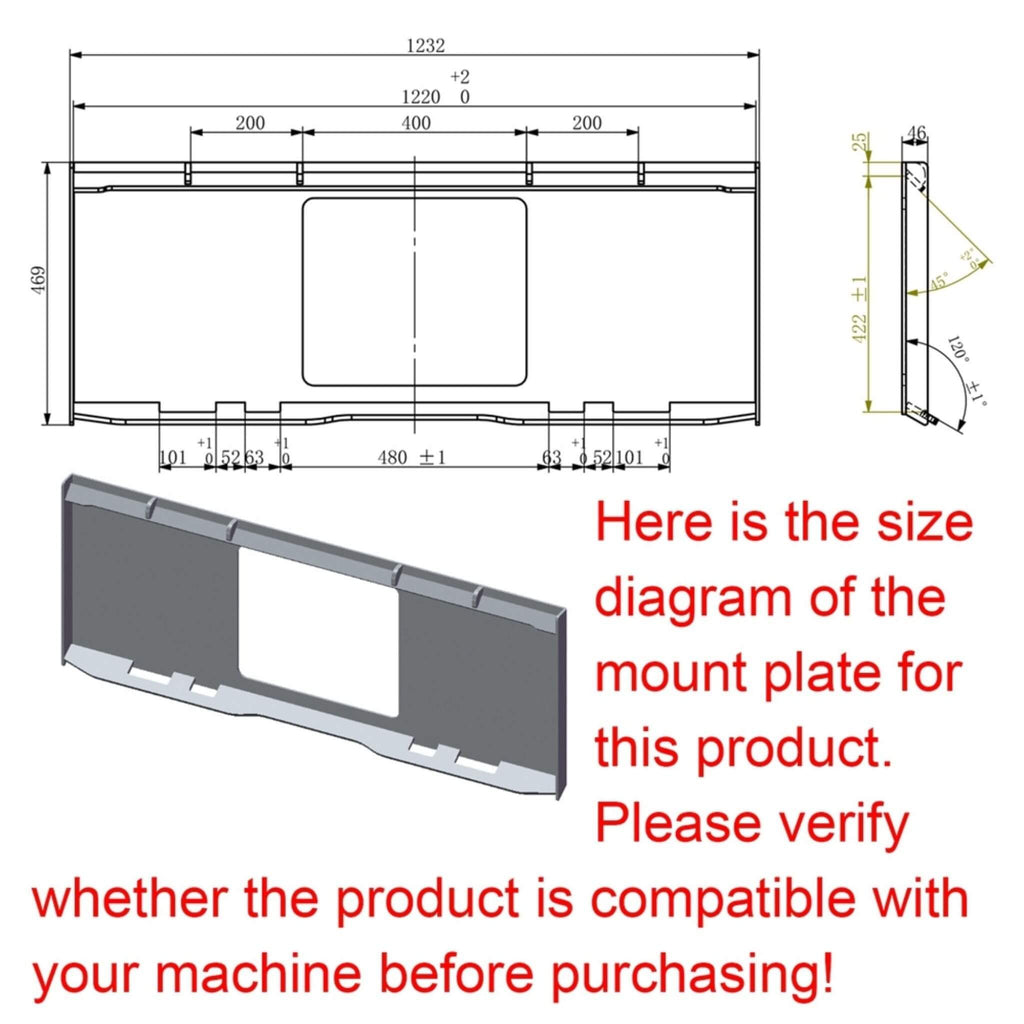 Heavy-Duty Hydraulic Grapple Rock And Pole Claw Skid Steer Attachment (SAK68042) - Saksby Wholesale - Size Diagram