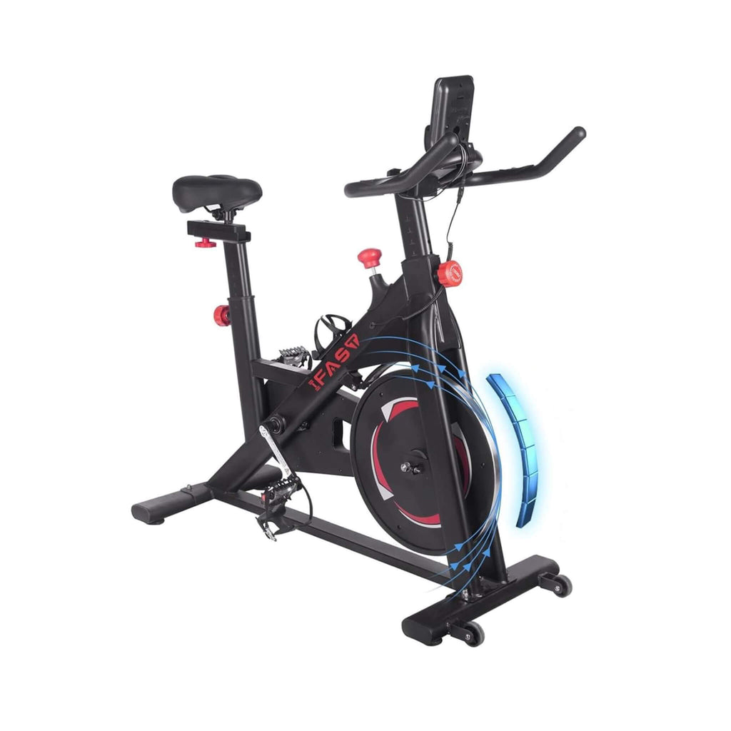 Heavy-Duty Indoor Smart Stationary Fitness Cardio Training Spin Bike For Home Gyms (SAK65195) - Sasksby Wholesale - Front Right View