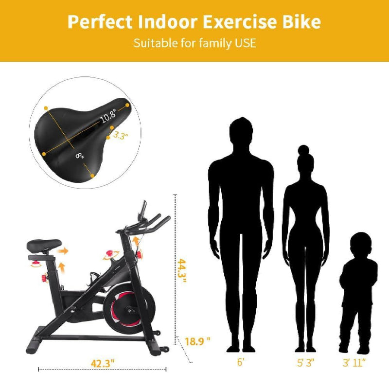 Heavy-Duty Indoor Smart Stationary Fitness Cardio Training Spin Bike For Home Gyms (SAK65195) - Sasksby Wholesale - Indoor Bike View