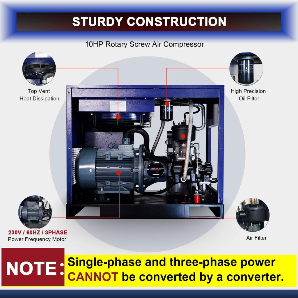 Heavy-Duty Industrial Rotary Screw Air Compressor (SAK04891) - Saksby Wholesale - Compressor Construction