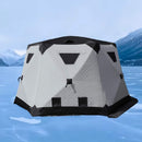 Heavy-Duty Large 11FT Insulated Pop Up Ice Fishing Camping Tent [8-12 Person] (SAK52084) - Saksby Wholesale - Lifestyle Image In Outdoor Winter Season
