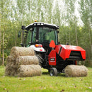 Heavy-Duty Mini Round Hay Tractor Baler With Twine Wrap (SAK36194) - Saksby Wholesale - Lifestyle Back Left View On Tractor