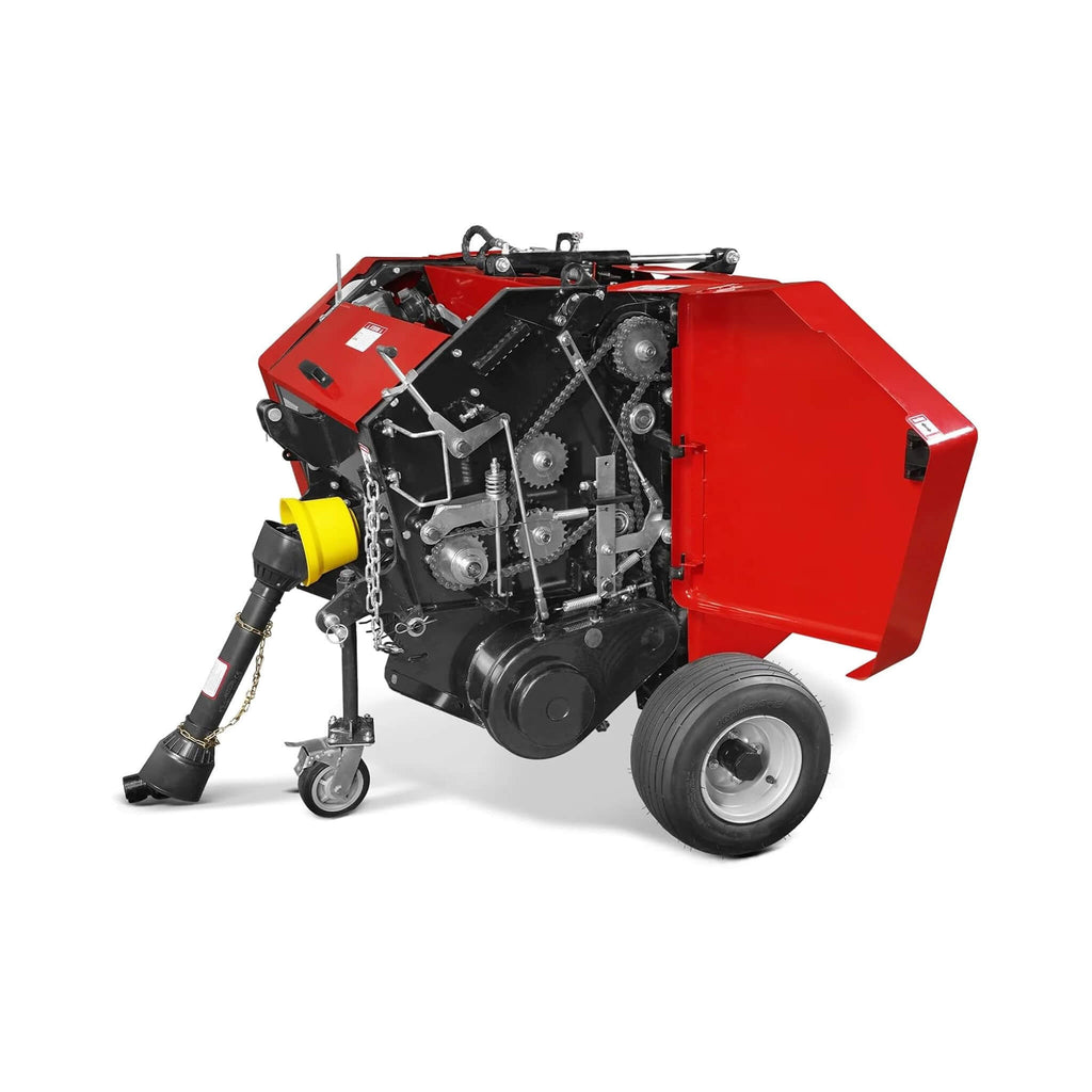 Heavy-Duty Mini Round Hay Tractor Baler With Twine Wrap (SAK36194) - Saksby Wholesale - Side Left View With Door Opened