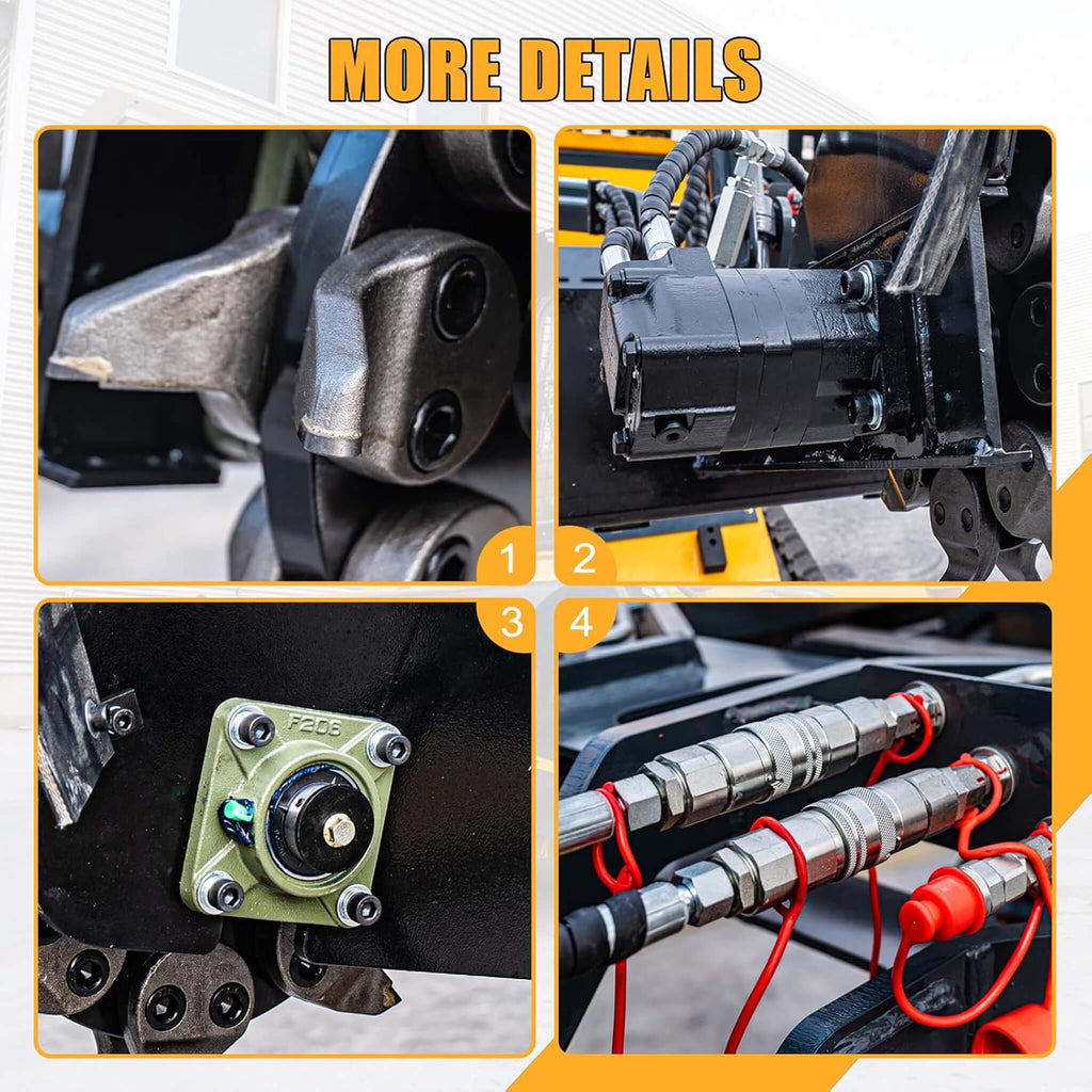 Heavy-Duty Mini Skid Steer Stump Grinder Attachment With Carbide Steel Teeth (SAK57481)