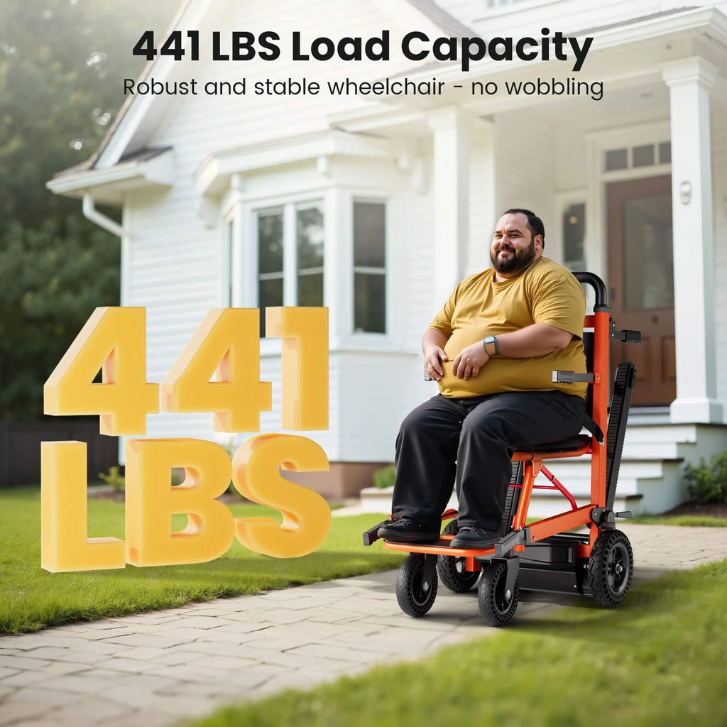 Motivo Heavy-Duty Motorized Stair Climbing Wheelchair, 440LBS [FDA-Approved] (SAK47103)