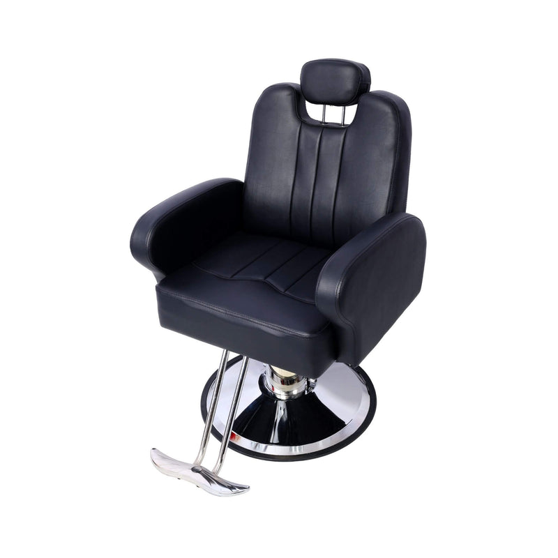 Heavy-Duty Multifunctional PU Leather Reclining Hydraulic Barber Chair With Chrome Steel Base (SAK35719)- Saksby Wholesale - Front Left View