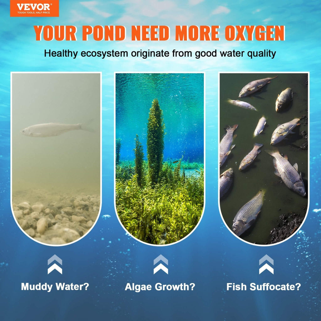 Heavy-Duty Pond Aerator Kit With Compressor, Diffusers And Weighted Tubing (SAK08795) - Saksby Wholesale - Product Usage