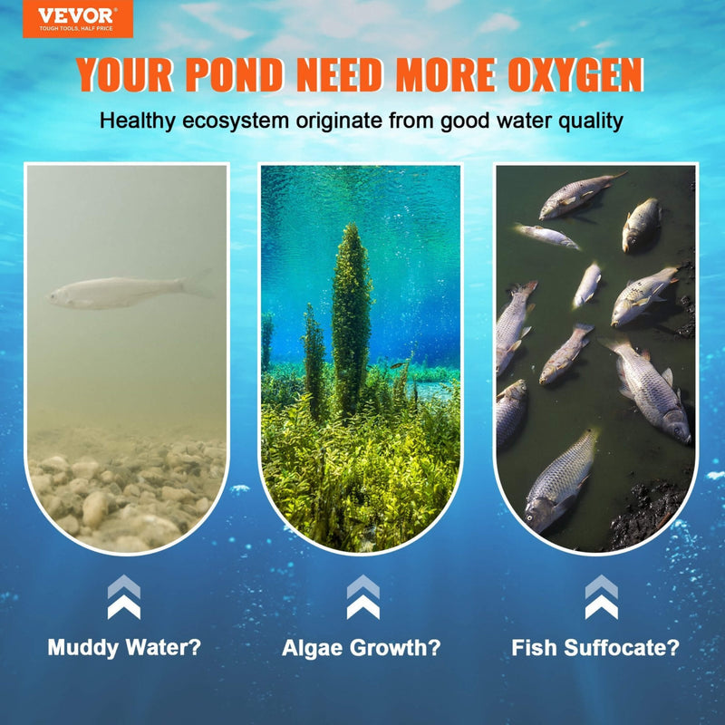 Heavy-Duty Pond Aerator Kit With Compressor, Diffusers And Weighted Tubing (SAK08795) - Saksby Wholesale - Product Usage