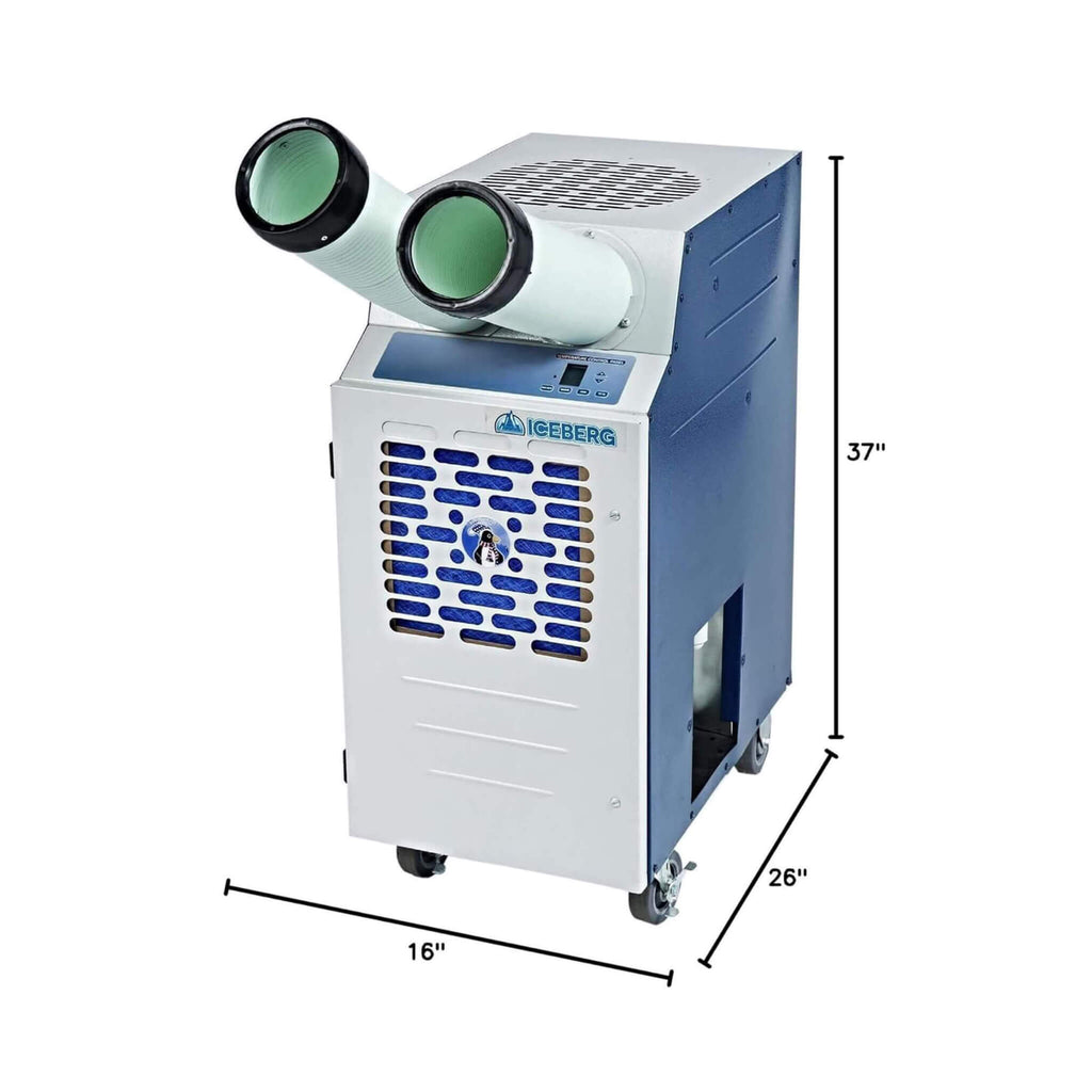 Heavy-Duty Portable Commercial 1-Ton Air-Cooled Spot Cooler (SAK90671) - Saksby Wholesale - Dimensions View
