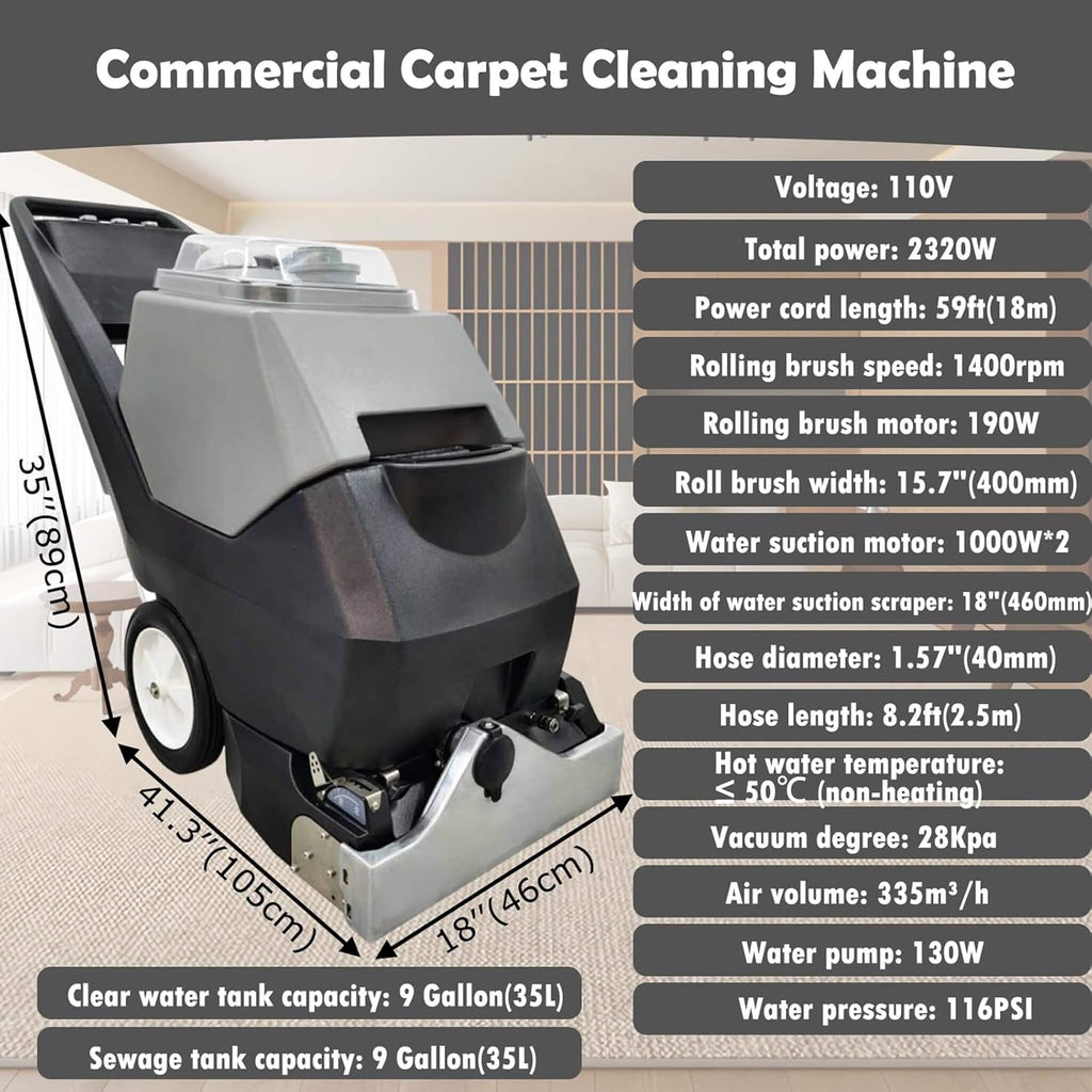 Heavy-Duty Portable Commercial 3-In-1 Wet Dry Carpet Cleaner (SAK76420) - Saksby Wholesale - Specifications