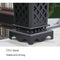 Heavy Duty Premium Commercial Black Outdoor Iron Garbage Trash Bin With Circular Arc Edging (SAK69175) SAKSBY - Chic Base View