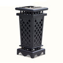 Heavy Duty Premium Commercial Black Outdoor Iron Garbage Trash Bin With Circular Arc Edging (SAK69175) SAKSBY - Corner View