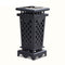 Heavy Duty Premium Commercial Black Outdoor Iron Garbage Trash Bin With Circular Arc Edging (SAK69175) SAKSBY - Corner View