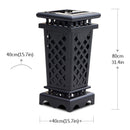 Heavy Duty Premium Commercial Black Outdoor Iron Garbage Trash Bin With Circular Arc Edging (SAK69175) SAKSBY - Dimensions View