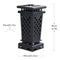 Heavy Duty Premium Commercial Black Outdoor Iron Garbage Trash Bin With Circular Arc Edging (SAK69175) SAKSBY - Dimensions View