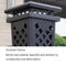 Heavy Duty Premium Commercial Black Outdoor Iron Garbage Trash Bin With Circular Arc Edging (SAK69175) SAKSBY - Frame Design View
