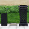 Heavy Duty Premium Commercial Black Outdoor Iron Garbage Trash Bin With Circular Arc Edging (SAK69175) SAKSBY - Lifestyle View
