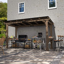 Heavy-Duty Premium Wooden Grill Gazebo With Sloped Metal Roof (SAK61583) - Saksby Wholesale - 6X13FT Lifestyle In Backyard