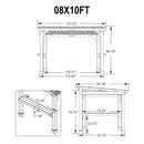 Heavy-Duty Premium Wooden Grill Gazebo With Sloped Metal Roof (SAK61583) - Saksby Wholesale - 8X10FT Dimensions