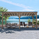 Heavy-Duty Premium Wooden Grill Gazebo With Sloped Metal Roof (SAK61583) - Saksby Wholesale - 10X20FT Lifestyle In Backyard