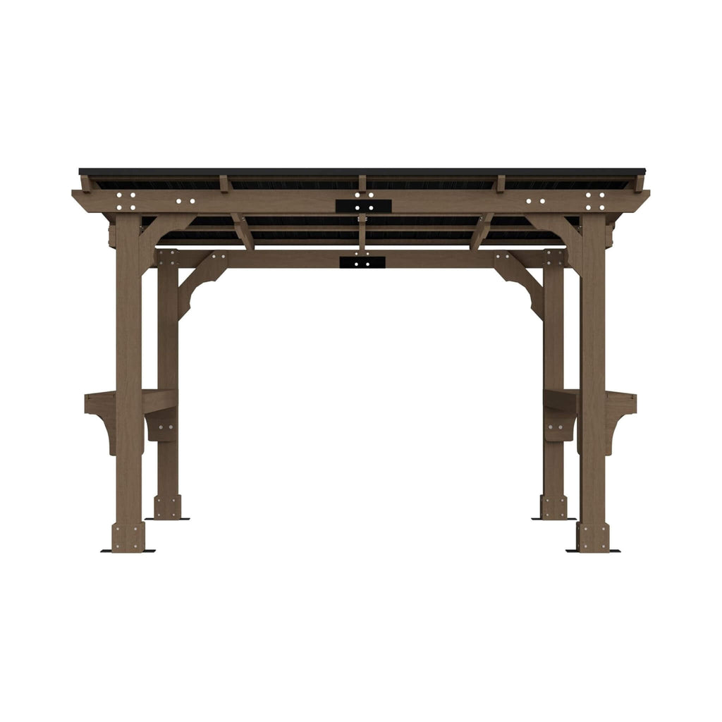 Heavy-Duty Premium Wooden Grill Gazebo With Sloped Metal Roof (SAK61583) - Saksby Wholesale - Front View