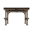Heavy-Duty Premium Wooden Grill Gazebo With Sloped Metal Roof (SAK61583) - Saksby Wholesale - Front View
