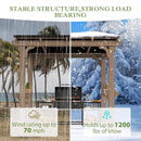 Heavy-Duty Premium Wooden Grill Gazebo With Sloped Metal Roof (SAK61583) - Saksby Wholesale - Stable Structure For Wind And Snow