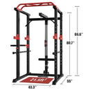 Heavy Duty Professional Multi-Function Adjustable Power Cage Rack, 1000LBS (SAK98149) - Saksby Wholesale - Dimension View