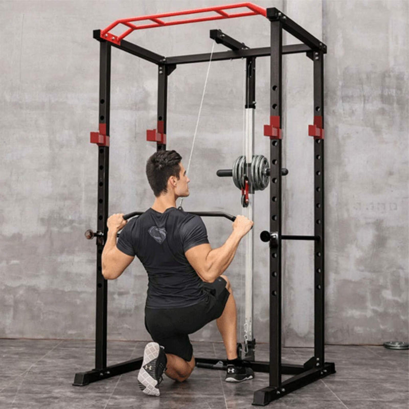 Heavy Duty Professional Multi-Function Adjustable Power Cage Rack, 1000LBS (SAK98149) - Saksby Wholesale - Lifestyle View
