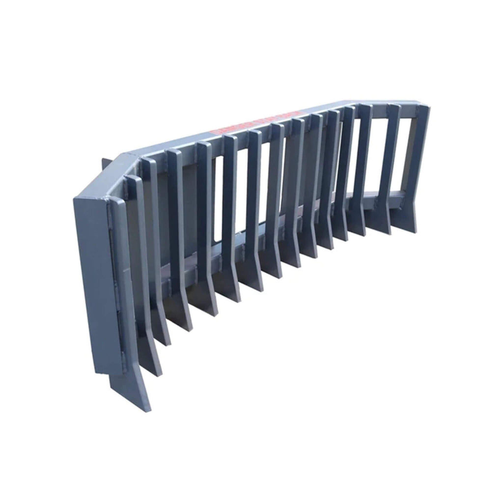 Heavy-Duty Push Stick Rake Skid Steer Attachment With Quick Attach (SAK60185) - Saksby Wholesale - Side View