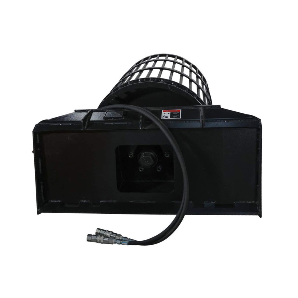 Heavy-Duty Rotary Rock Picker Skid Steer Attachment With 30-Inch Drum (SAK72651) - Saksby Wholesale - Back View