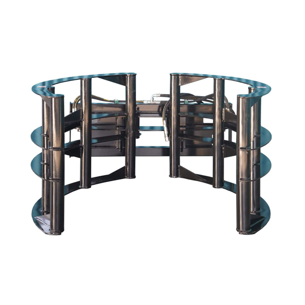Heavy-Duty Round Hay Bale Grab Skid Steer Attachment (SAK45980) - Saksby Wholesale - Front View