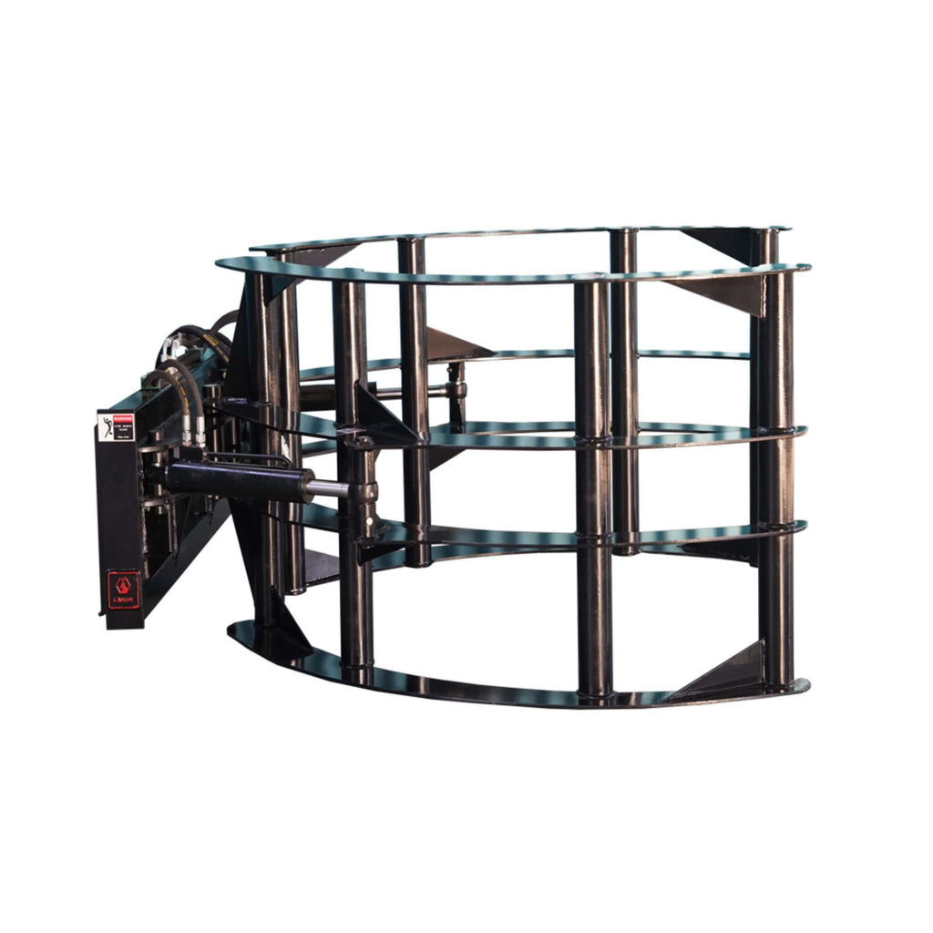 Heavy-Duty Round Hay Bale Grab Skid Steer Attachment (SAK45980) - Saksby Wholesale - Side View