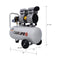 Osakapro Air Compressor With Dimensions Labeled On A White Background