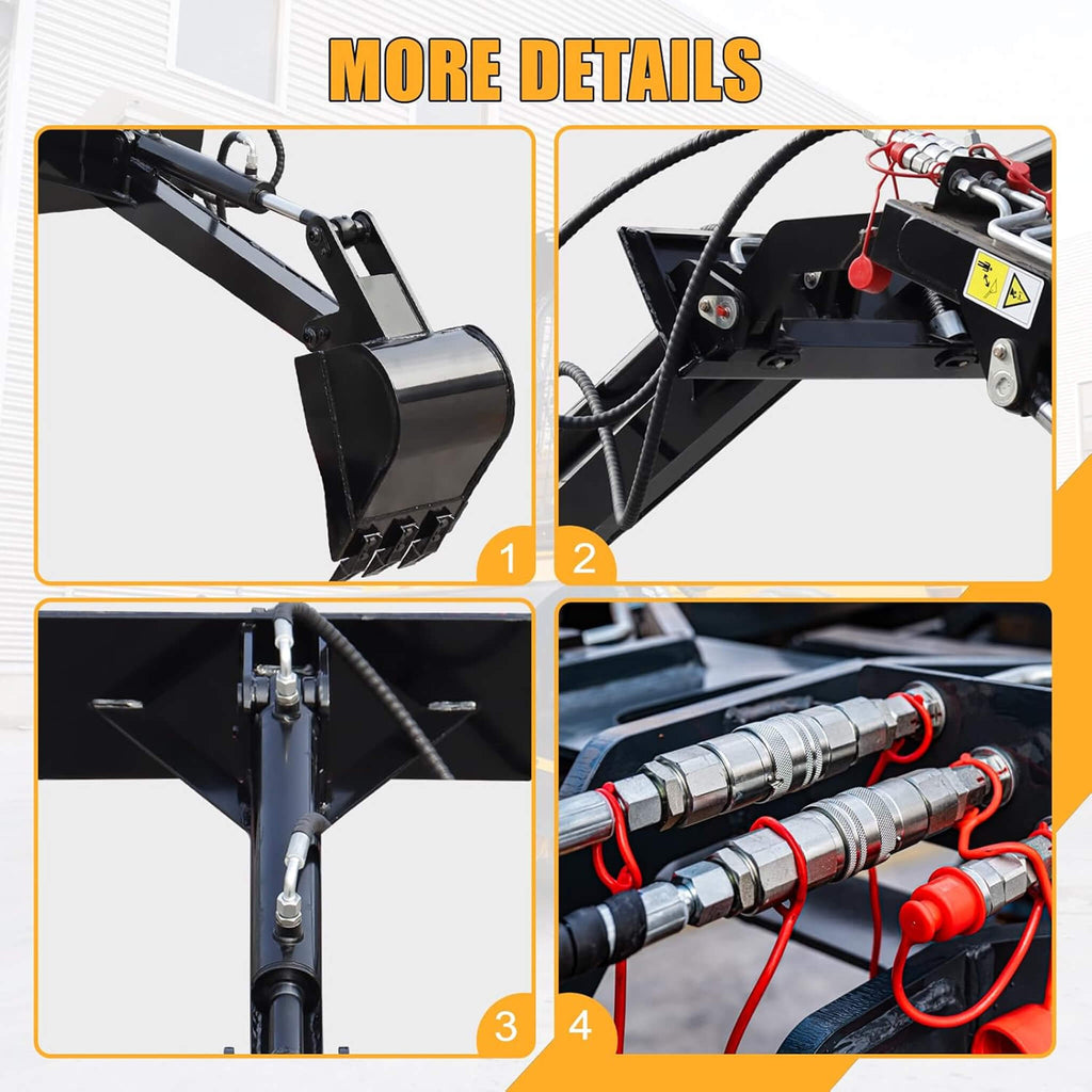 Heavy-Duty Skid Steer Fronthoe Attachment With 12-Inch Bucket (SAK95724)