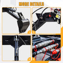 Heavy-Duty Skid Steer Fronthoe Attachment With 12-Inch Bucket (SAK95724)