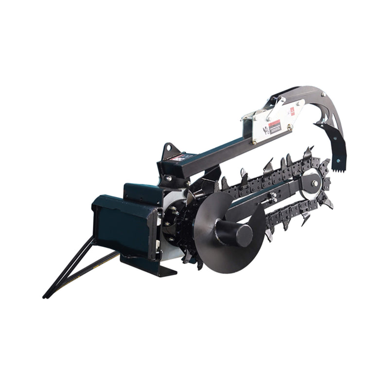 Heavy-Duty Skid Steer Trencher Attachment With With Adjustable Depth Control And Universal Mount Plate (SAK20451)