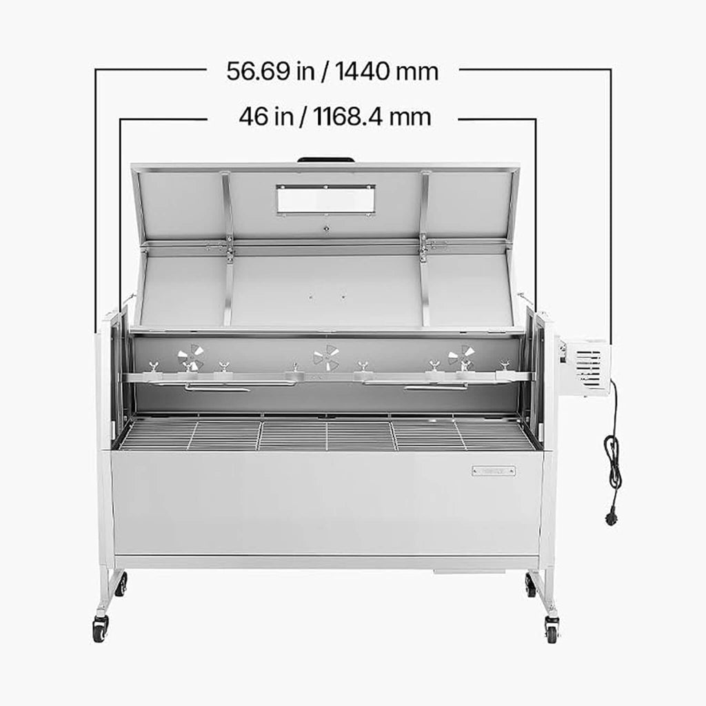 Heavy-Duty Spit Roaster Rotisserie BBQ Grill For Pig, Lamb And Chicken (SAK59286) - Saksby Wholesale - 46-Inch Dimensions