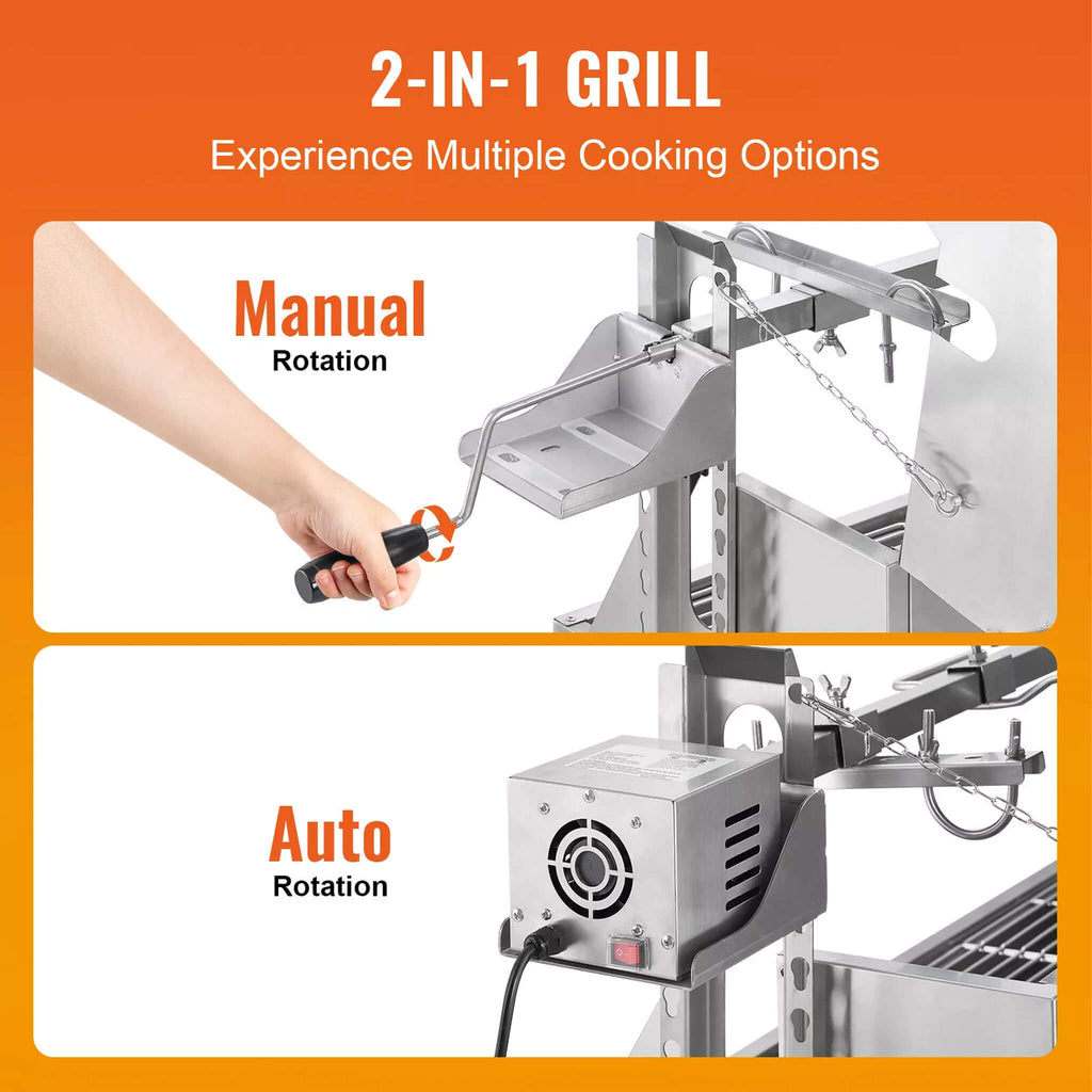 Heavy-Duty Spit Roaster Rotisserie BBQ Grill For Pig, Lamb And Chicken (SAK59286) - Saksby Wholesale - Rotisserie Motor
