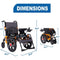 Heavy Duty Ultralight All-Terrain Electric Airplace-Approved Foldable Wheelchair, 300LBS (SAK63147) SAKSBY - Dimensions View