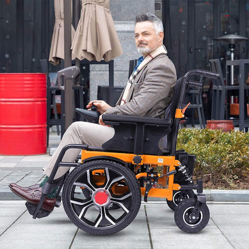 Heavy Duty Ultralight All-Terrain Electric Airplace-Approved Foldable Wheelchair, 300LBS (SAK63147) SAKSBY - Lifestyle View