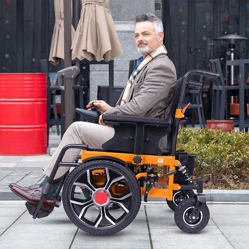 Heavy Duty Ultralight All-Terrain Electric Airplace-Approved Foldable Wheelchair, 300LBS (SAK63147) SAKSBY - Lifestyle View