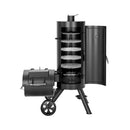 Heavy-Duty Vertical Extra-Large Charcoal Offset BBQ Smoker Grill Combo (SAK80247) - Saksby Wholesale - Front View