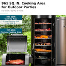 Heavy-Duty Vertical Extra-Large Charcoal Offset BBQ Smoker Grill Combo (SAK80247) - Saksby Wholesale - Wide Cooking Area For Outdoor Parties