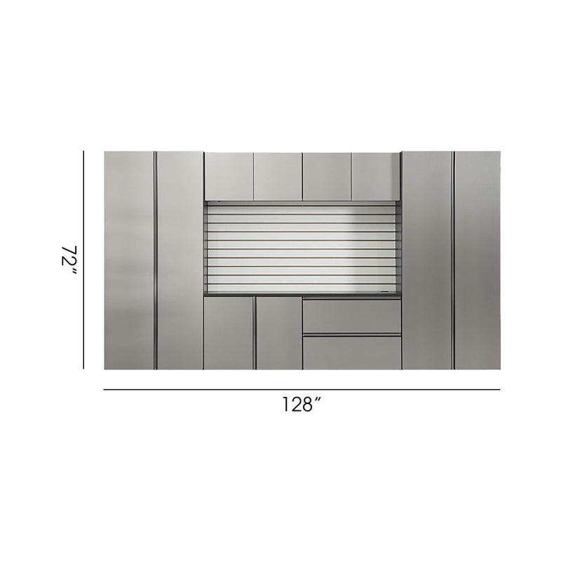 Heavy-Duty Wall-Mounted Metallic Gray Garage Cabinet Set With Soft Closing Doors And Drawers (SAK24368) - Saksby Wholesale - Dimensions
