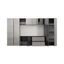 Heavy-Duty Wall-Mounted Metallic Gray Garage Cabinet Set With Soft Closing Doors And Drawers (SAK24368) - Saksby Wholesale - Front View Door Open