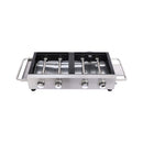 High Temperature 40K BTU 2-Burner Stainless Steel Plancha Combo Gas Grill (SAK71285) - Saksby Wholesale - Burner View
