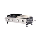 High Temperature 40K BTU 2-Burner Stainless Steel Plancha Combo Gas Grill (SAK71285) - Saksby Wholesale - Front Left View