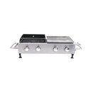 High Temperature 40K BTU 2-Burner Stainless Steel Plancha Combo Gas Grill (SAK71285) - Saksby Wholesale - Front View