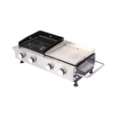 High Temperature 40K BTU 2-Burner Stainless Steel Plancha Combo Gas Grill (SAK71285) - Saksby Wholesale - Full Left View